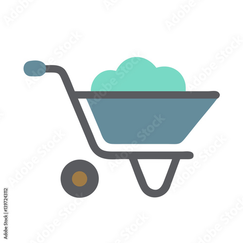 Garden Cart Icon Vector