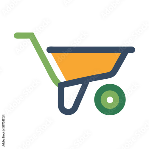 Garden Cart Icon Vector