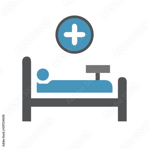 Hospital Bed Icon Vector