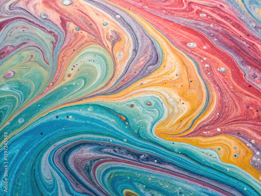 marble abstract colourful background fluid art painting
