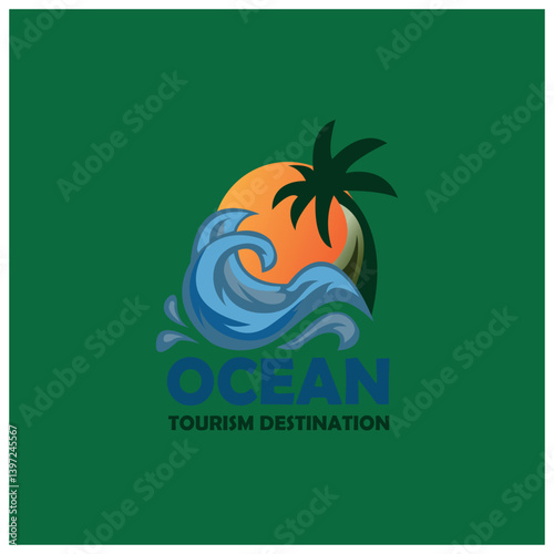 vector illustration of a tropical beach