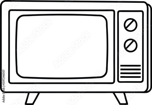 television line art vector, tv icon symbol