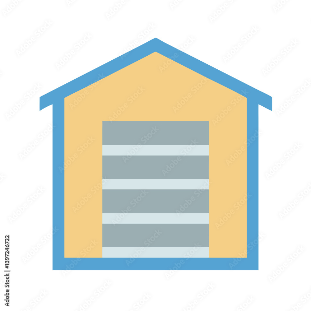 Outdoor Storage Shed Icon Vector Outdoor Storage Shed Icon Vector