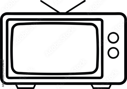 television line art vector, tv icon symbol