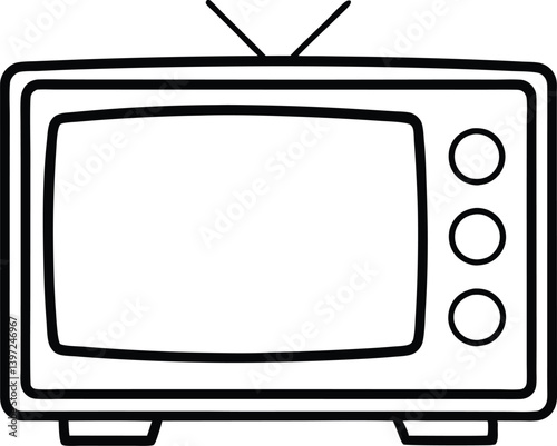 television line art vector, tv icon symbol