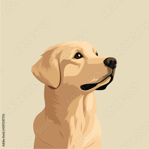 Golden Retriever Dog Portrait Illustration