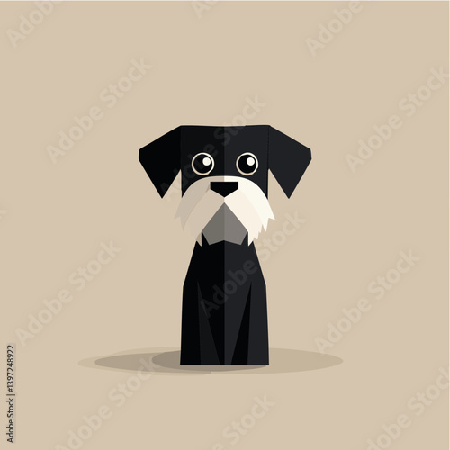 Geometric Schnauzer Dog Illustration