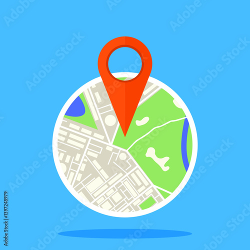 Searching place on city map, finding destination location. Geolocation tracking marker for navigation application, travel destination planning for tourism and vacation