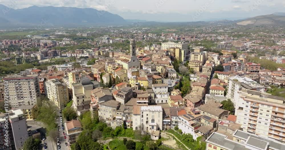 Aerial view of the historic center of Frosinone, in Lazio. It is a small city in central Italy. Aerial view of the historic center of Frosinone, in Lazio. It is a small city in central Italy.