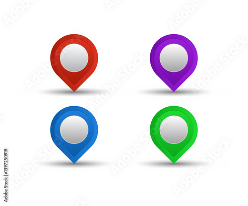 Pin icon set.