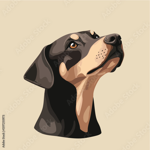 Loyal Dog Portrait Looking Up