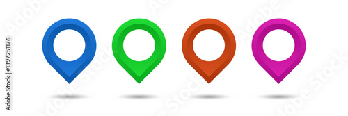 Pin icon set.