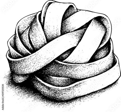 Hand-Drawn Pasta Nest Illustration