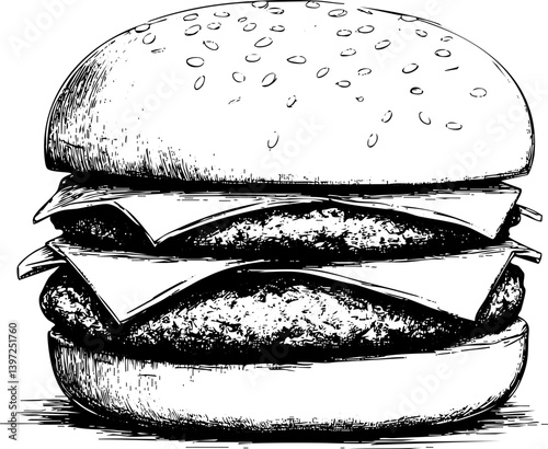 Double Cheeseburger Illustration