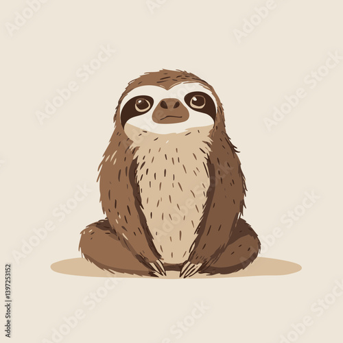 Cute Sloth Cartoon Illustration