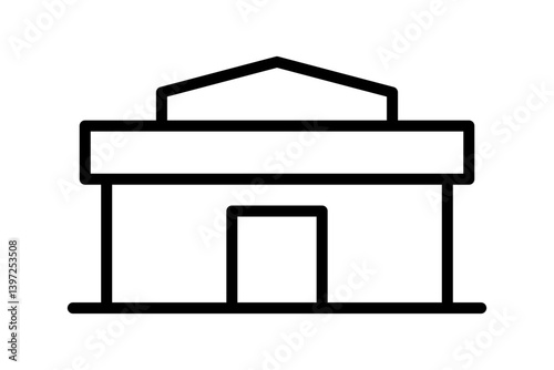 modern storefront shop icon with flat stroke design for apps and websites
