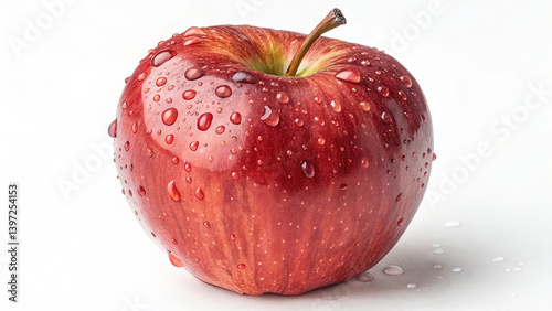 Fresh Red Apple with Water Droplets on Skin – Juicy Organic Fruit Close-Up2