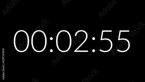 Countdown timer from 3 minute to 2 minute suitable for presentations, productivity, educational content, and more