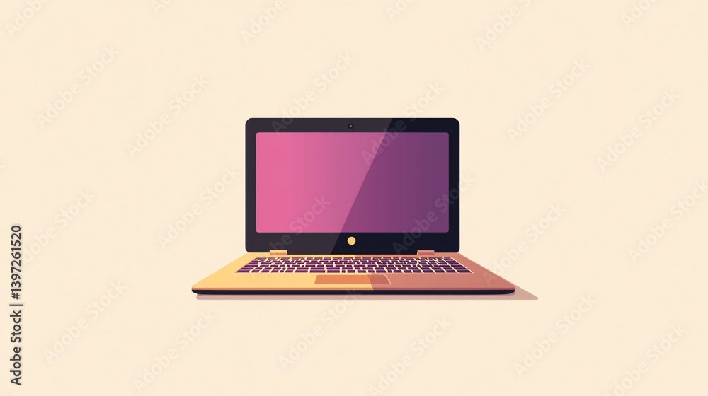 Laptop illustration, modern design Laptop illustration, modern design