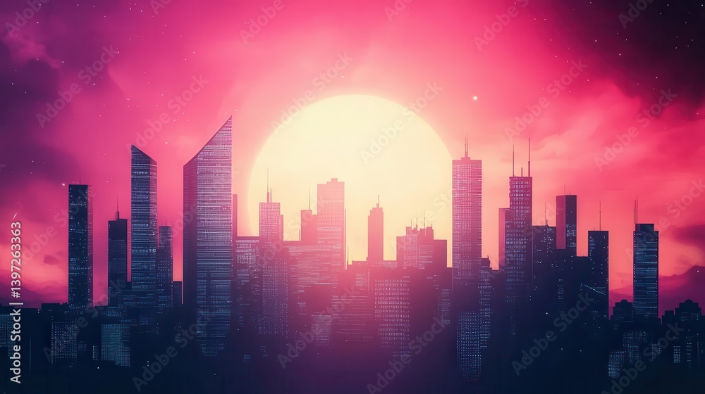 Fototapeta premium Cyberpunk Megastructures Landmarks