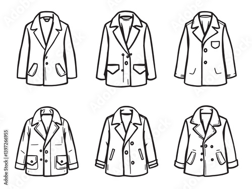 Overcoat Clear Vision Black Line Art White Background