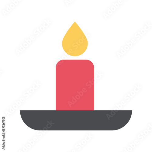 Simple Candle Icon design Illustration