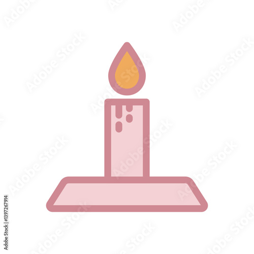 Simple Candle Icon design Illustration
