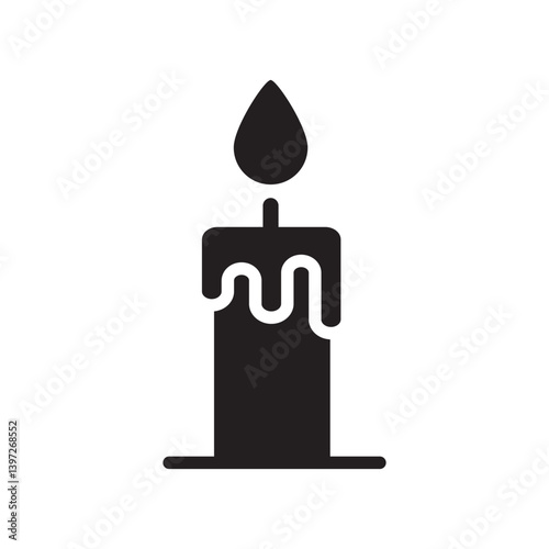 Simple Candle Icon design Illustration
