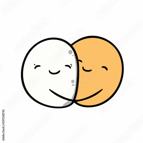 Embracing Eggs: Happy Cartoon Characters