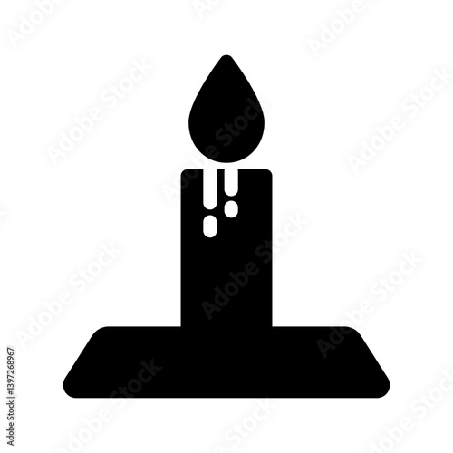 Simple Candle Icon design Illustration