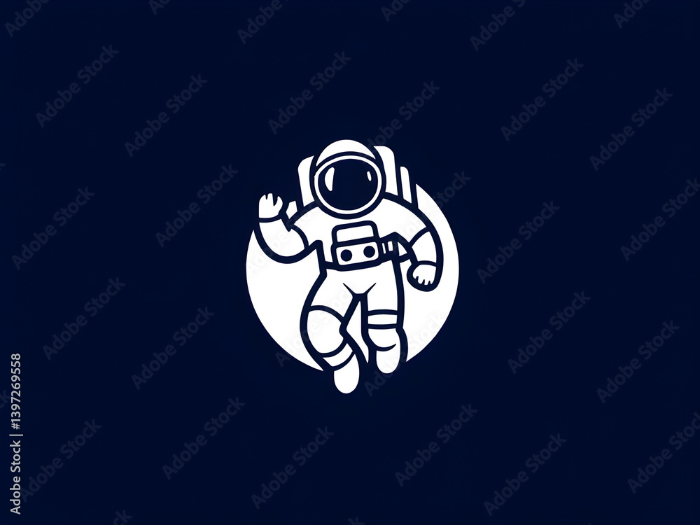 Fototapeta premium space astronaut logo, minimalistic design 