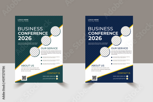Corporate creative colorful business flyer template design set, abstract business flyer, vector template design or business poster template ,