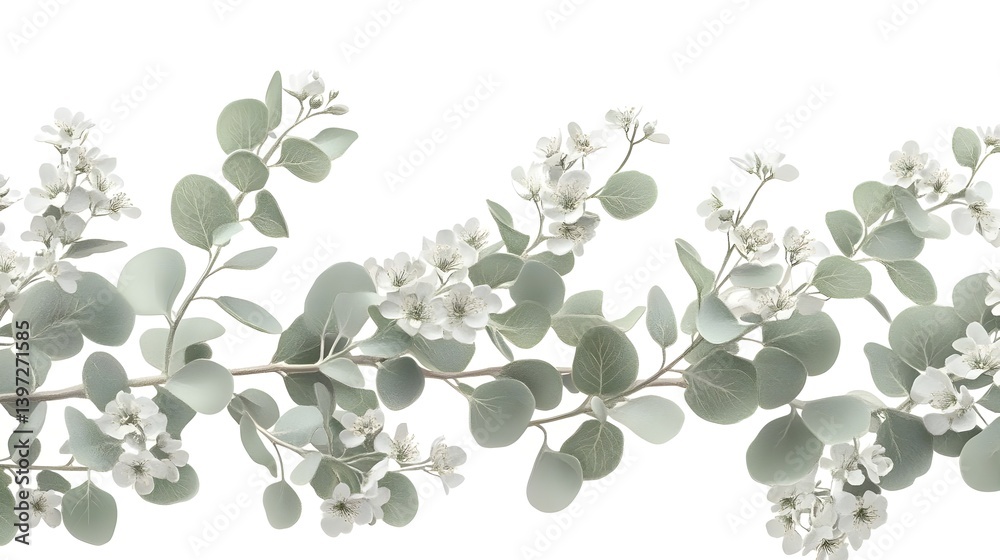 Obraz premium Delicate Floral Pattern with Ornate Botanical Elements for Design