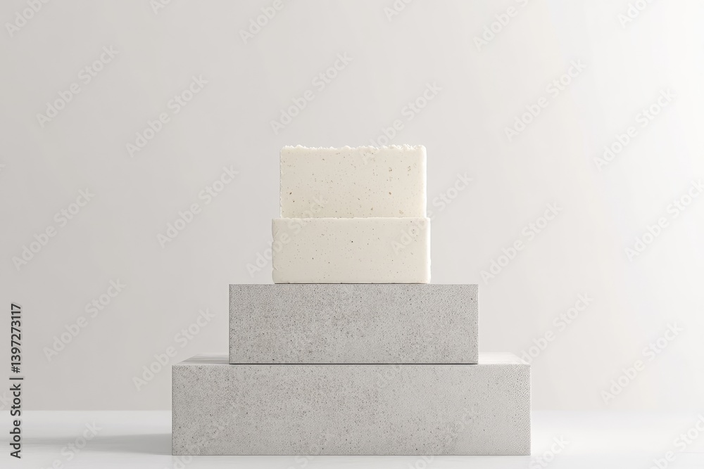 Stacked white soap bar Stacked white soap bar