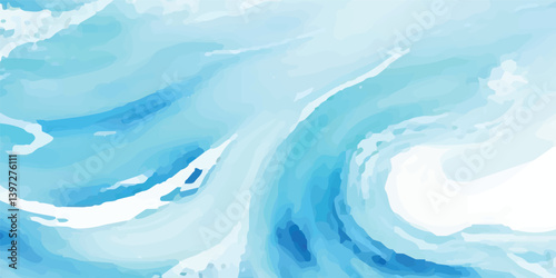 Premium Watercolor Sea Wave Texture in Soft Blue and White Palette – High-Quality Abstract Background for Marine-Themed Creative Projects and Digital Use