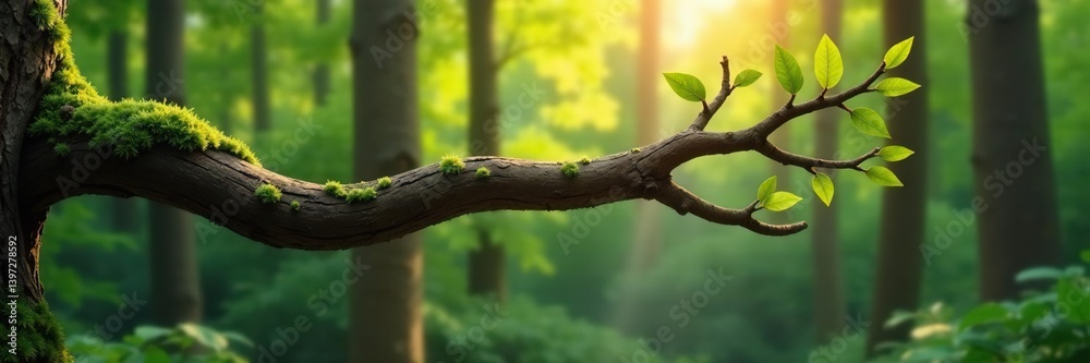 Obraz premium A branch with interesting shapes and textures, lumber, forest