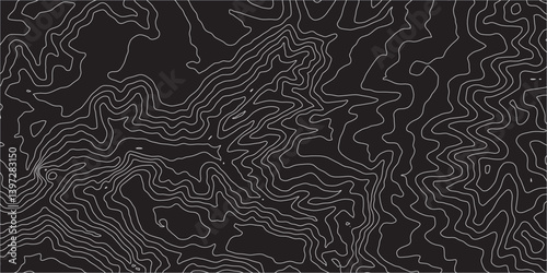 Abstract Topographic Map Design on a Black Background: Geometric Contours and Circular Patterns Illustrating Natural Elevation and Terrain with a Digital, Futuristic Touch"