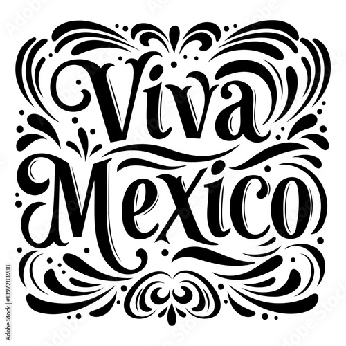 Viva Mexico decorative graphic, marketing or design