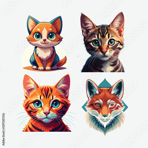 cat on white background pet