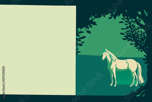 Illustration of a horse. Zodiac sign. Horse riding. Horse racing.