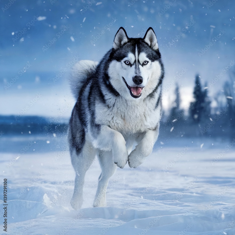 Untitled design 1, Siberian Husky Dog Running in Snow, Energetic Husky Dog in Winter Landscape, Fluffy Siberian Husky Dog Playing in Snowy Forest. Untitled design 1, Siberian Husky Dog Running in Snow, Energetic Husky Dog in Winter Landscape, Fluffy Siberian Husky Dog Playing in Snowy Forest.