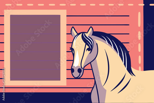 Illustration of a horse. Zodiac sign. Horse riding. Horse racing.