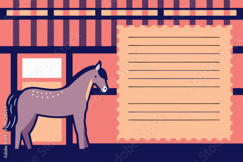 Illustration of a horse. Zodiac sign. Horse riding. Horse racing.