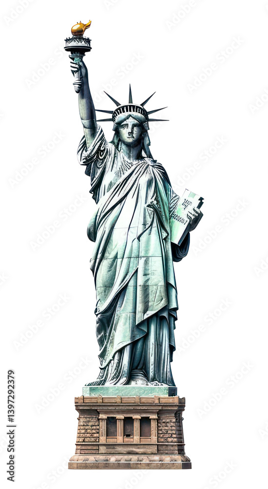 Obraz premium PNG Sculpture landmark statue representation.