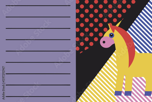 Illustration of a horse. Zodiac sign. Horse riding. Horse racing.