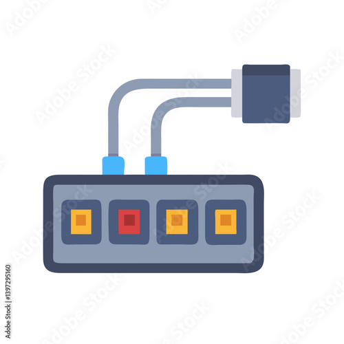 Multiple USB Ports Hub Icon Design