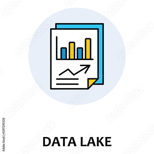 Data Lake Storage Cloud Vector Icon design