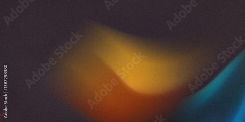 Abstract background with blurred shapes of orange yellow and blue on a dark gradient backdrop