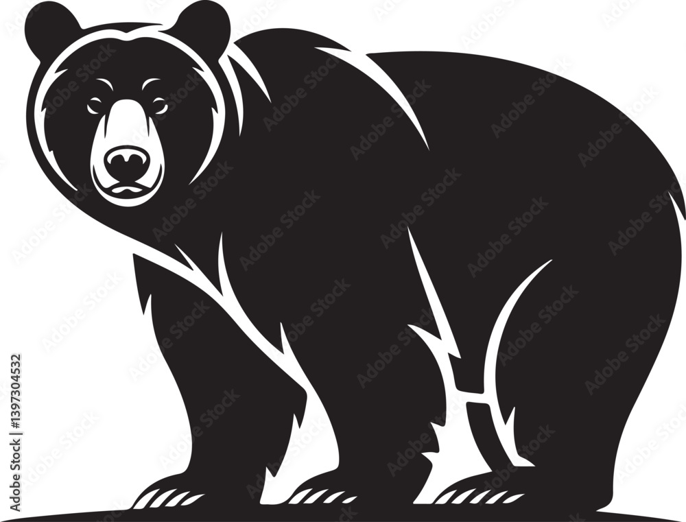 Fototapeta premium Vector illustration logo bear silhouette