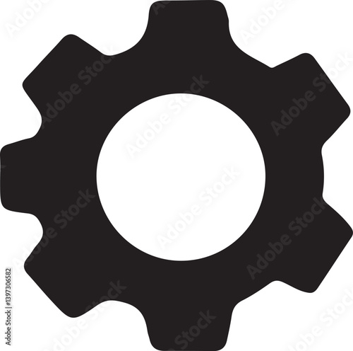 Silhouette vector of a settings icon, perfect for app interfaces, technology, and customization features. EPS file ideal for digital, web, and UI design projects.